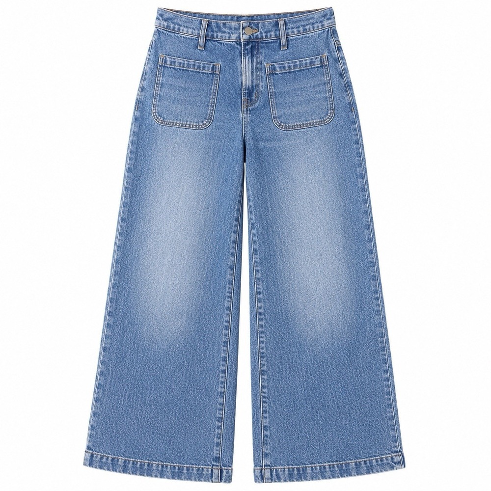 Madewell Jeans Womens 31 Denim The Perfect Vintage Wide Leg Front Pocket